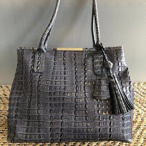 *RARE* Brahmin “Strada Anytime” Medium Denim Blue Tote Shoulder Bag